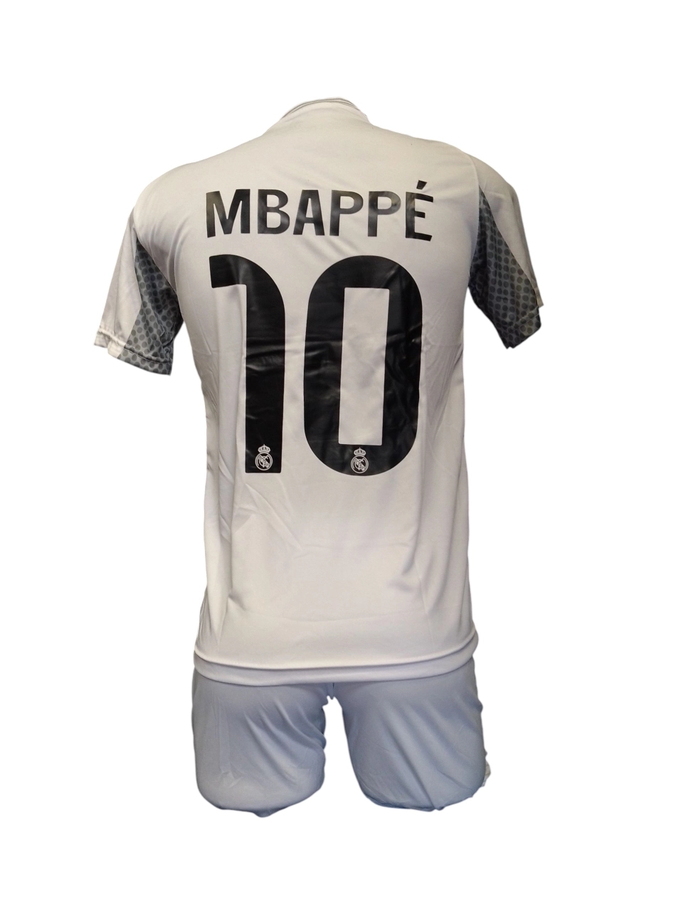Replica Real M. Mbappé echipament alb-gri demo