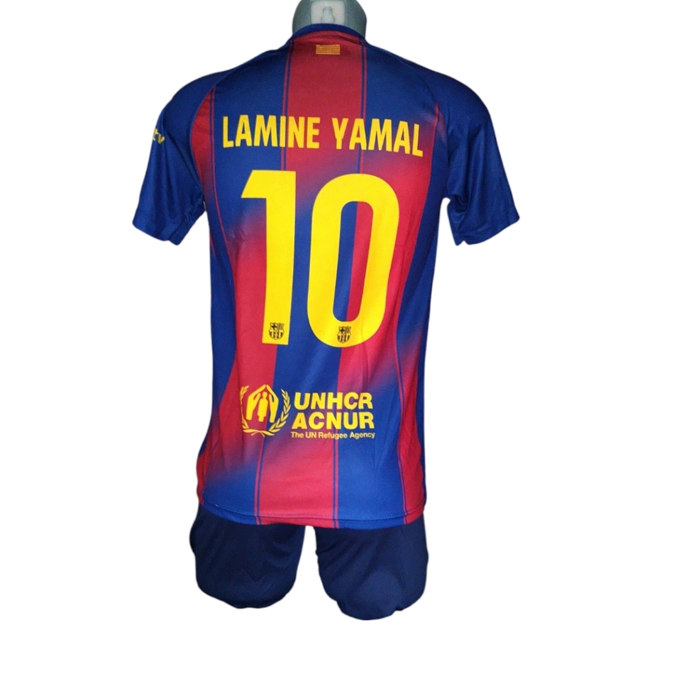 Replica Barcelona Lamine Yamal  echipament rosu-alb  demo